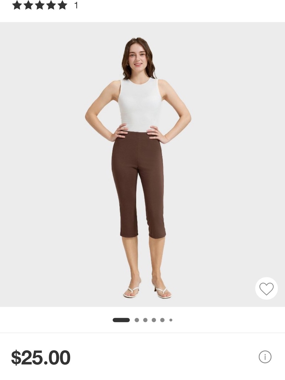 High-Rise Scuba Knit Capri Pants - Brown